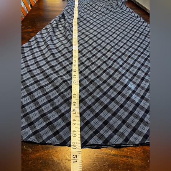 Talbots Sky Blue Plaid Tie Back Lightweight Preppy Shift Maxi Dress Sz 12 - Picture 8 of 10